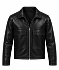 Big Pockets Leather Jackets Black