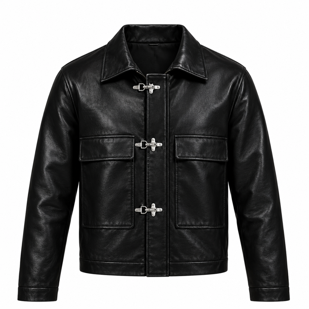 Big Pockets Clasp Leather Jackets