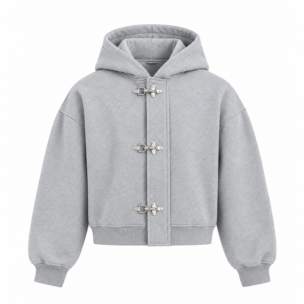 Grey Fireman Clasp Hoodie