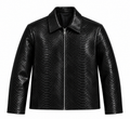 Black Snake Skin Leather Jacket