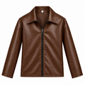 Plain Brown Leather Jacket