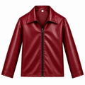 Plain Cherry Leather Jacket