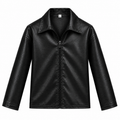 Plain Black/Red Leather Jacket