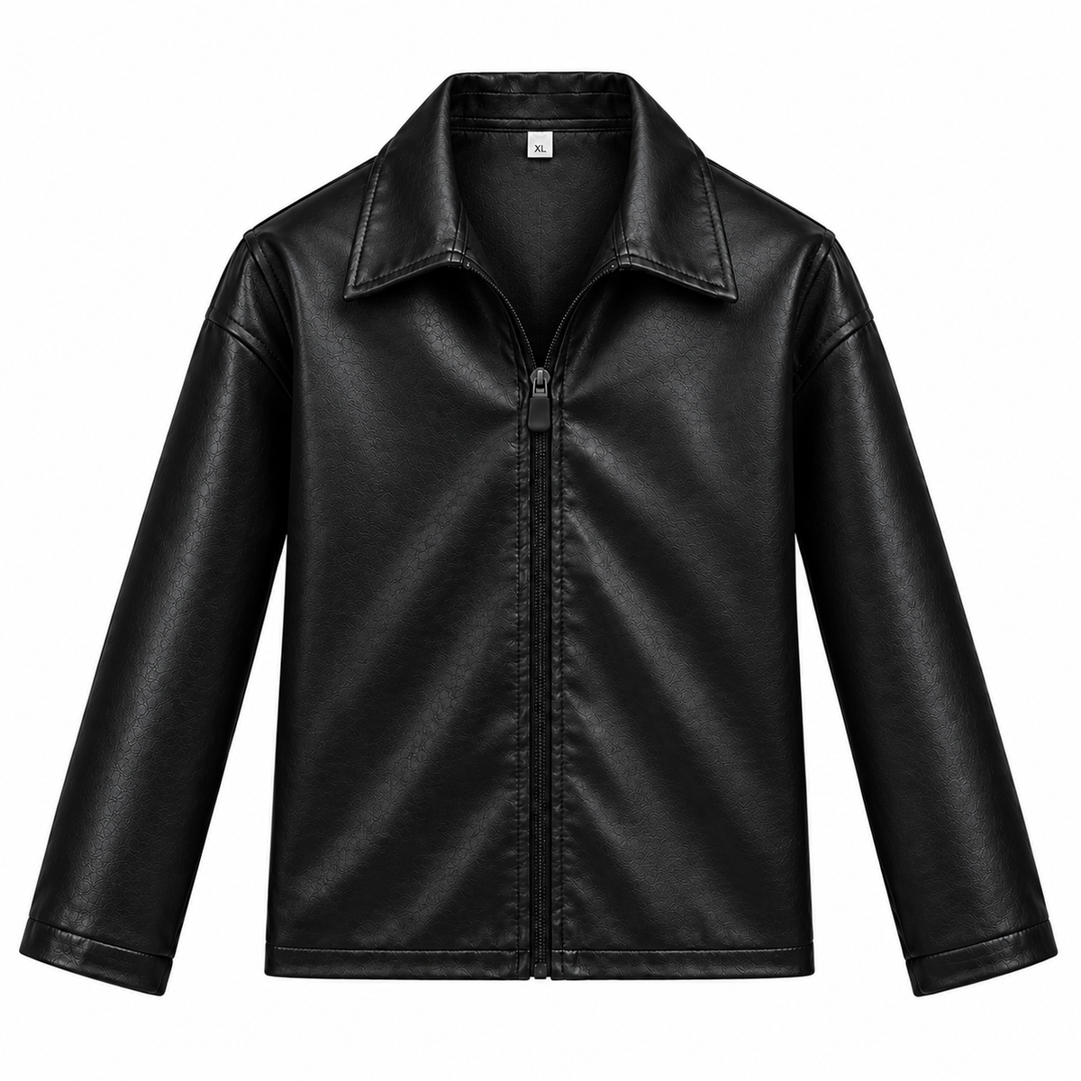Plain Black/Red Leather Jacket