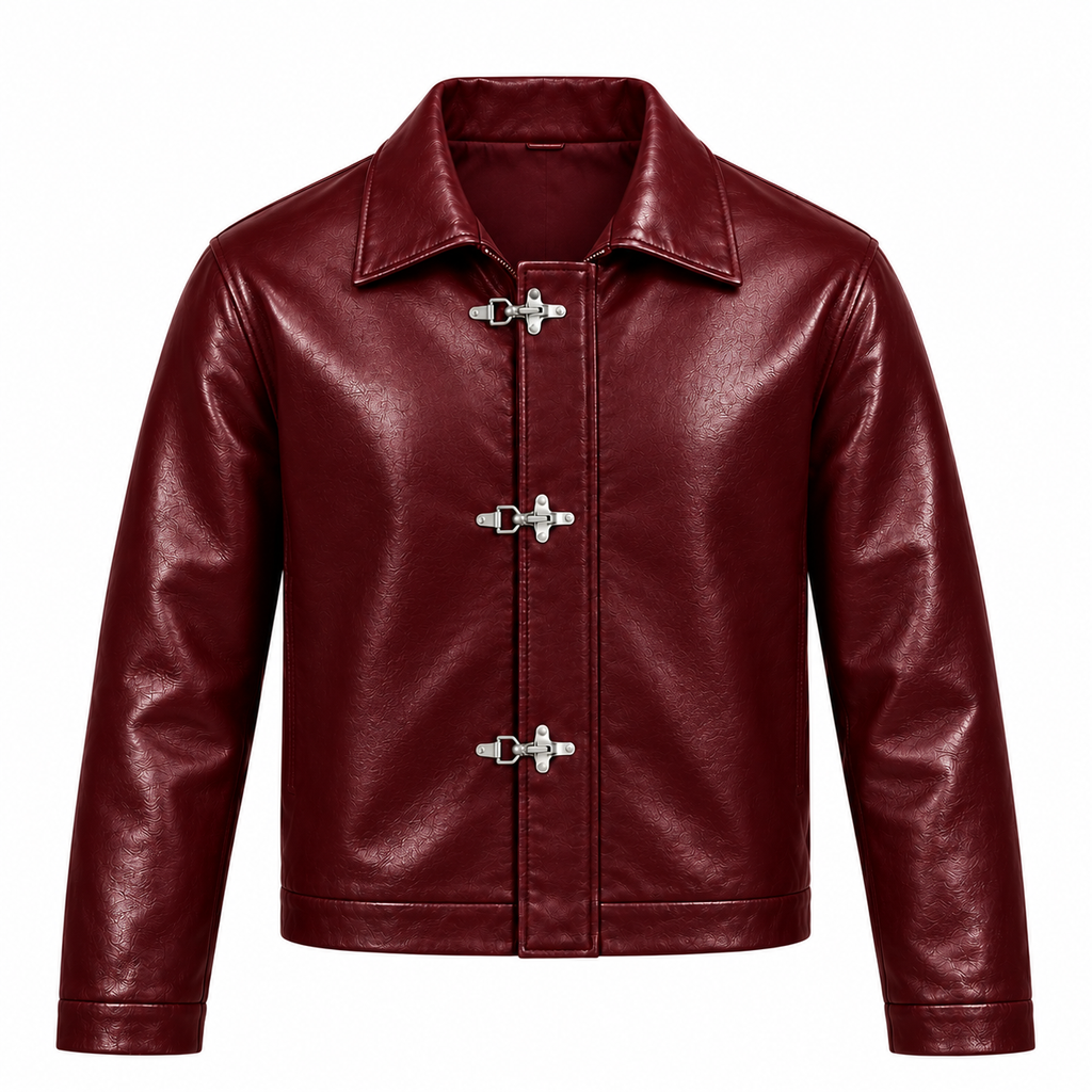 Cherry Fireman Clasp Leather Jackets