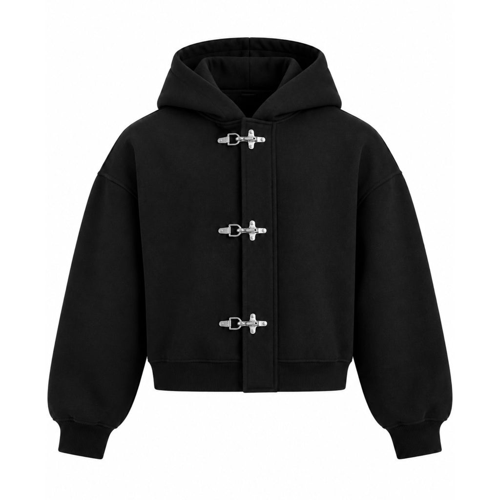 Black Fireman Clasp Hoodie