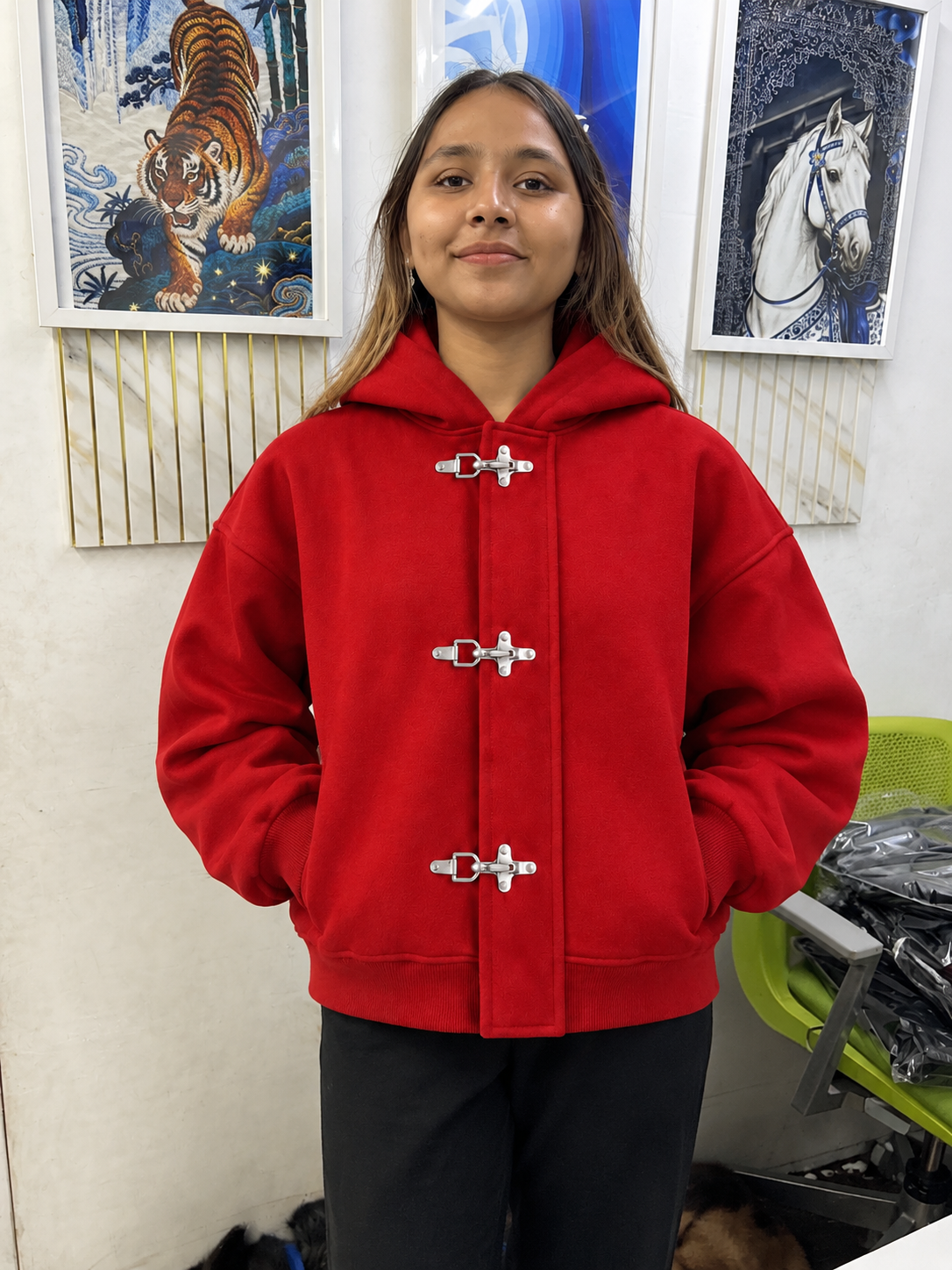 Red Fireman Clasp Hoodie