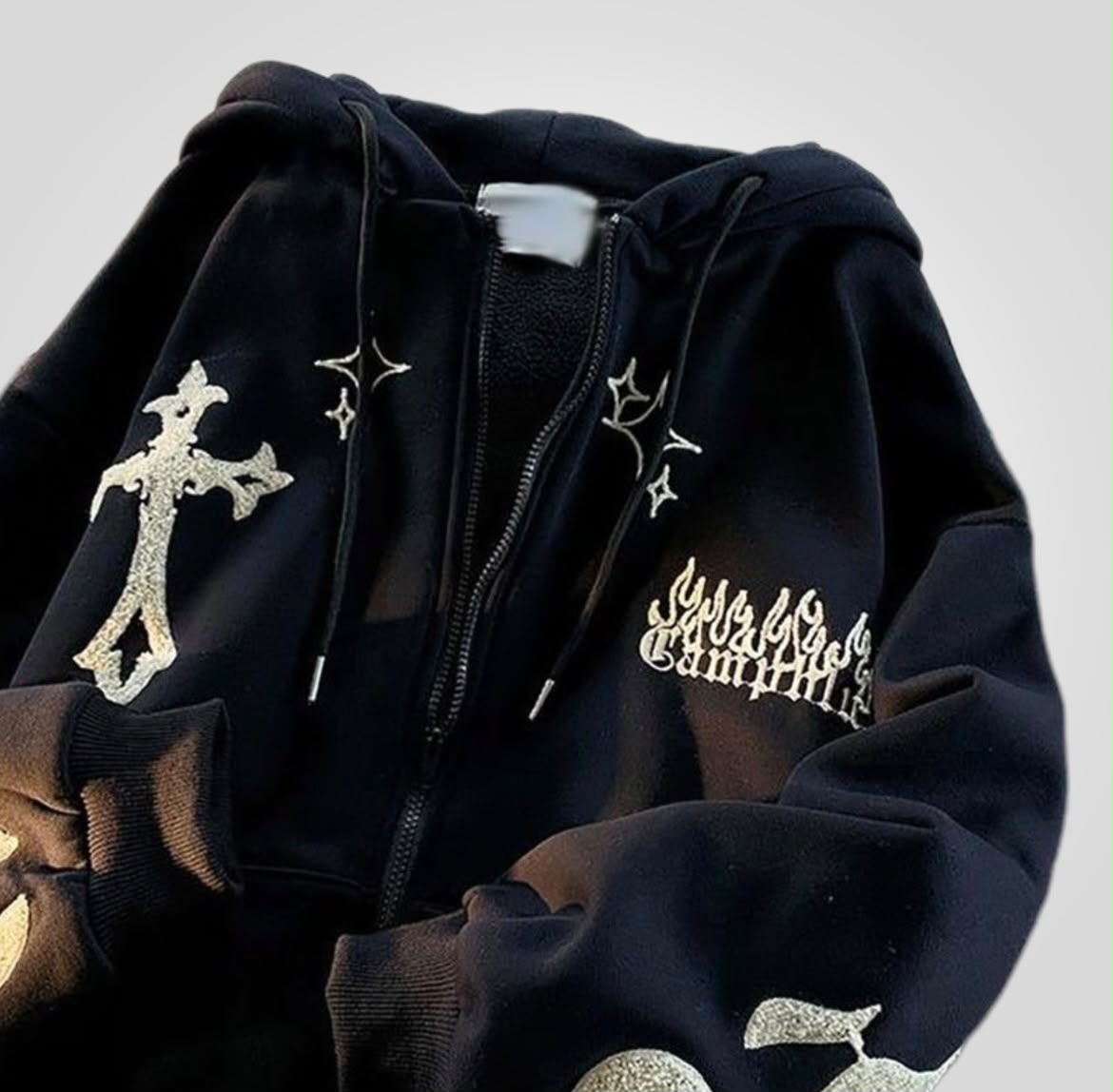 Y2K Cross Zipper Hoodie