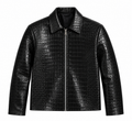 Black Crocodile Leather Jacket