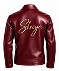 Name Embroidered Leather Jacket