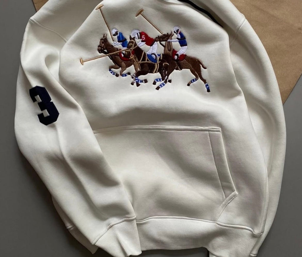 Embroidered Polo Horse Hoodie