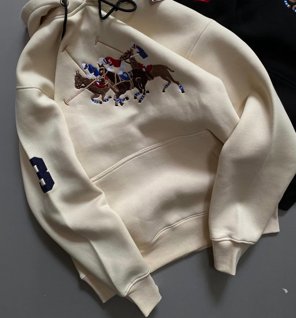 Embroidered Polo Horse Hoodie