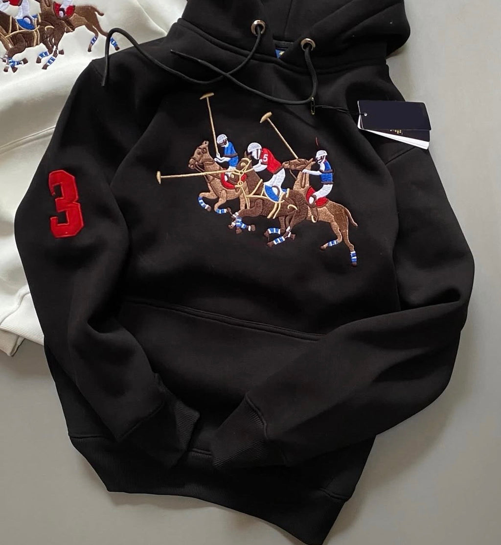 Embroidered Polo Horse Hoodie