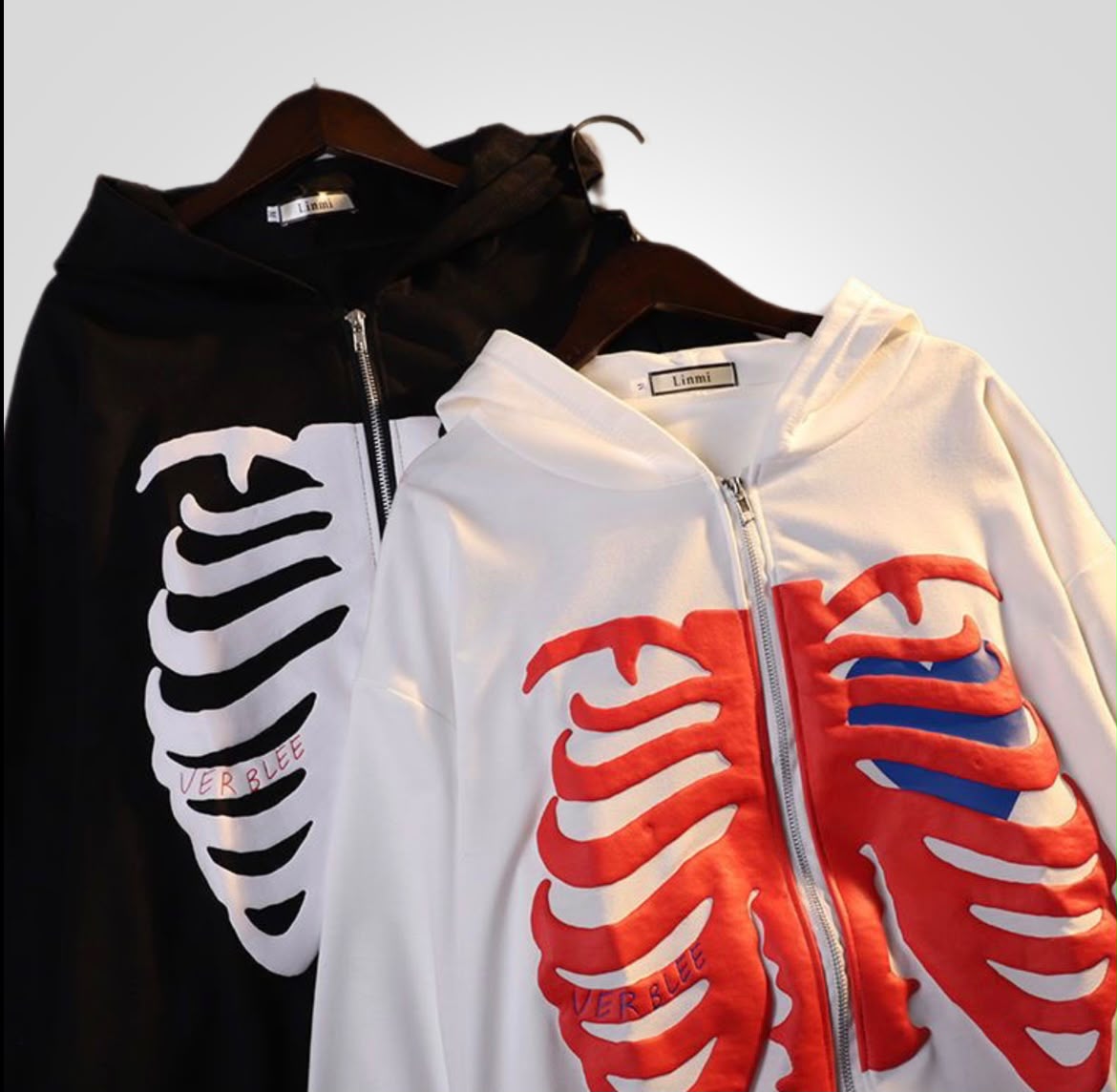 Y2K Skeleton Zipper Hoodie